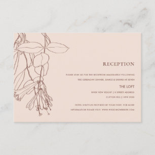 RETRO BLUSH PASTEL LINIE ZEICHNEND FLORA EMPFANG BEGLEITKARTE