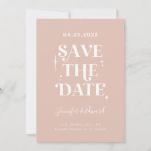 Retro Blush Pink Enregistrer la carte de date