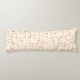 Retro-Blush-Retro-Linoldruck geometrisches Muster Seitenschläferkissen