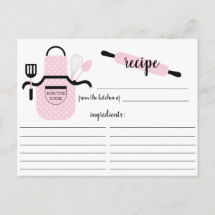 Retro Blush Schürze Küche Extras Rezept Karte
