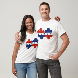 Retro-Blüten geometrische Blume 1970er Jahre Ästhe T-Shirt