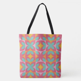 Retro-Blütenmosaik Tasche