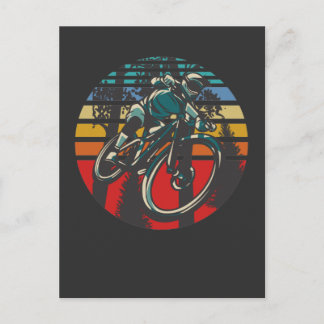 Retro BMX Mountainbike Dirt Offroad Forest Biker Postkarte