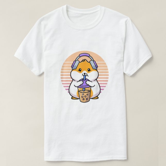 Retro Boba und KPop Shirt Kawaii Hamster K-Pop Mer (Design vorne)