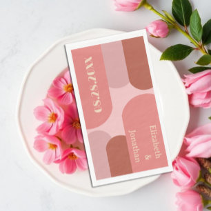 Retro Bögen Korallenrosa Hochzeitsservietten Serviette