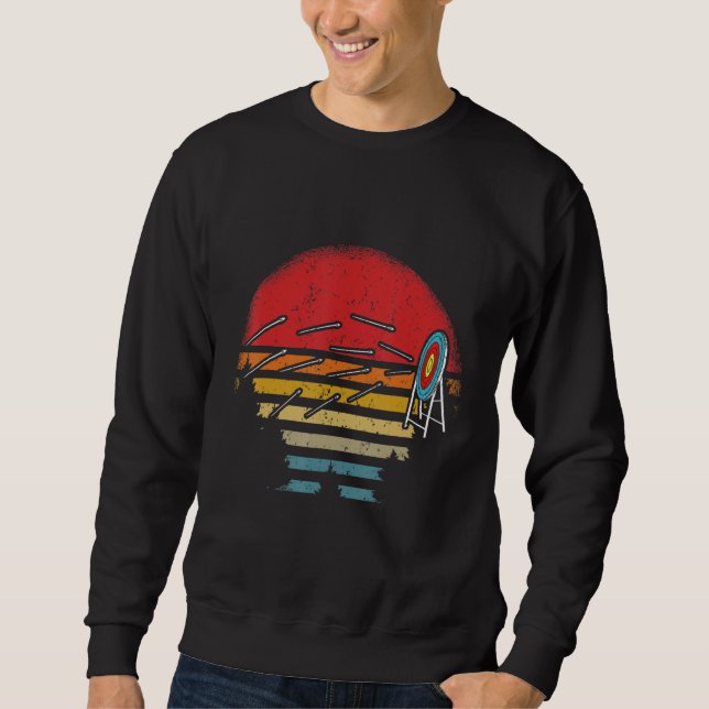 Retro-Bogenscheiben-Schütze Sweatshirt (Vorderseite)