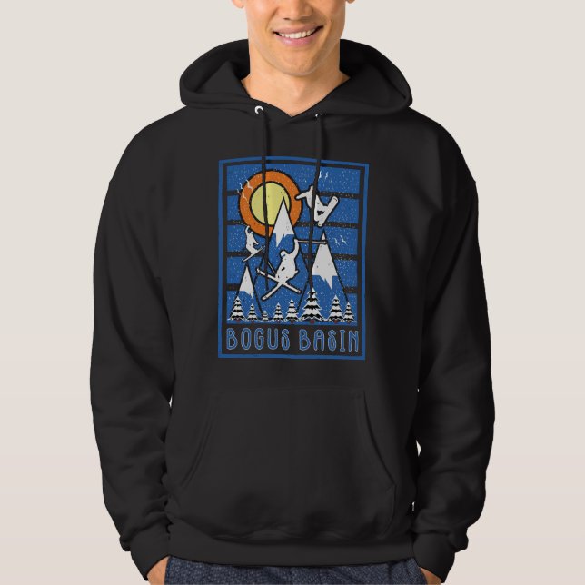 Retro-Bogusbecken Bergski Hoodie (Vorderseite)