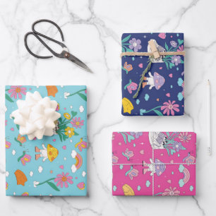 Retro-Boheme-Blumengarten-Blumenmuster Geschenkpapier Set
