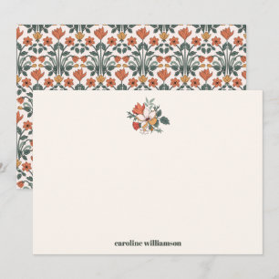 Retro-Bohemien-Blumen Nouveau-Brautjungfernparty-B Dankeskarte