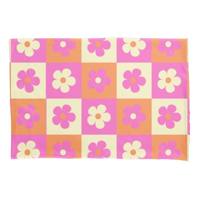 Retro Bohemisches Blumenmuster Kissenbezug (Vorderseite)