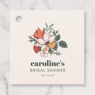 Retro Bohemisches florales Nouveau Brautparty Cust Geschenkanhänger
