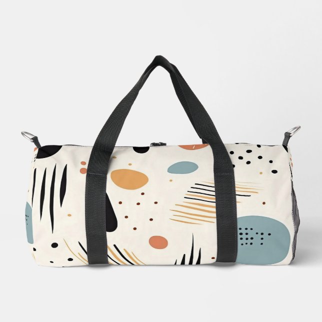 Retro Boho Abstrakt Moderne Sammlung Duffle Bag (Vorderseite)