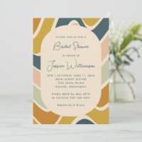 Retro Boho Abstrakt Wavy Pastel Aquamarines Brautp