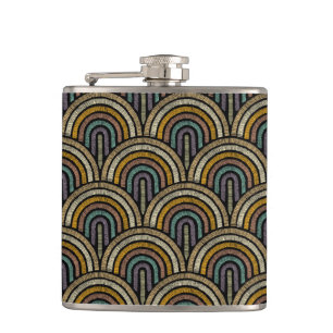 Retro Boho Arch Muster Vinyl Wrapped Flask Flachmann