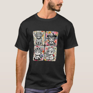 Retro Boho Baby Kuh Bauernhof Blumen Landwirt Blum T-Shirt