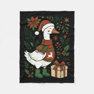 Retro Boho Blumen Lustiges Weihnachten Alberner Gä Fleecedecke