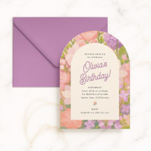 Retro-Boho-Blumenparty-Einladung