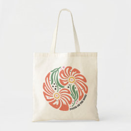 Retro Boho Blumenzitat konzentriert sich auf das G Tragetasche