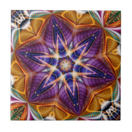 Retro Boho Bohemisch Hippie Trippy Rosette Mandala Fliese