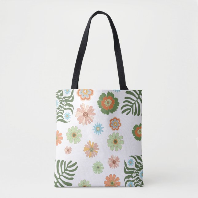 Retro boho bunt floral stilvoll tasche (Vorderseite)