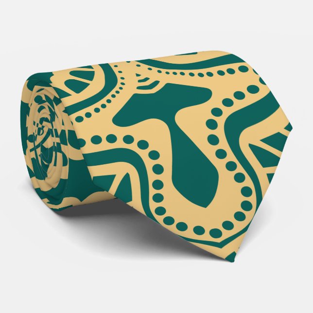 Retro Boho Chic Bohemisch Hippie Rosette Mandala Krawatte (Gerollt)