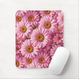 Retro-boho chic rosa blumengeschmückte Blume Mousepad