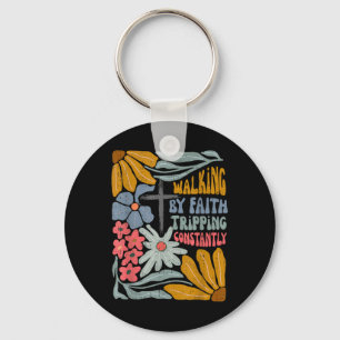 Retro Boho Christlich Durch Glauben Wandeln Ständi Schlüsselanhänger