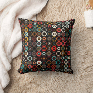Retro Boho Circles wirbelkissen - Lebhafter Stil! Kissen