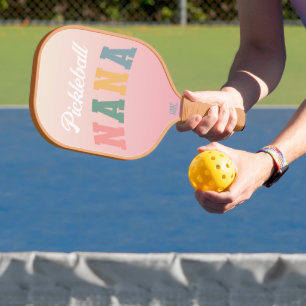 Retro Boho Colors Nana Personalisiert Pickleball Schläger