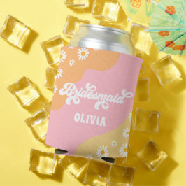 Retro Boho Daisy Personalisiert Bridesmaid Gift Dosenkühler