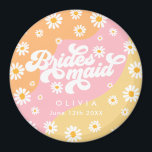Retro Boho Daisy Personalisiert Bridesmaid Gift Magnet<br><div class="desc">Retro Boho Daisy Personalisiert Bridesmaid Gift Magnet</div>