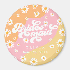 Retro Boho Daisy Personalisiert Bridesmaid Gift Magnet