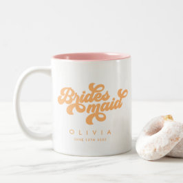 Retro Boho Daisy Personalisiert Bridesmaid Gift Zweifarbige Tasse