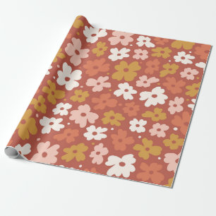 Retro Boho Ditsy Floral Geschenkpapier