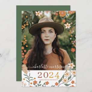 Retro Boho Faire-part de graduation photo