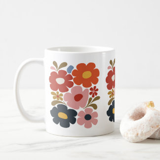 Retro Boho Floral Mitte des Jahrhunderts Moderne Kaffeetasse