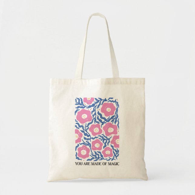 Retro Boho floral Sie sind aus Magie gemacht Tragetasche (Vorne)