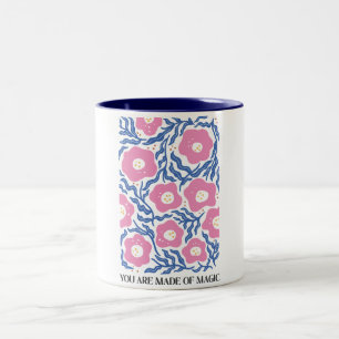 Retro Boho floral Sie sind aus Magie gemacht Zweifarbige Tasse