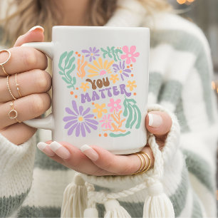 Retro Boho Floral Sie wichtig psychische Gesundhei Kaffeetasse