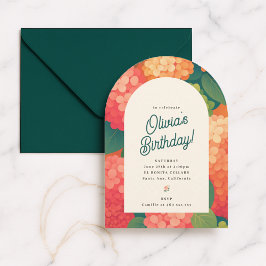 Retro Boho Flower Party Invite Einladung