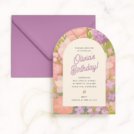 Retro Boho Flower Party Invite Einladung