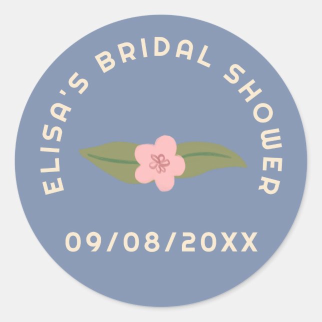 Retro Boho Fun Floral CUSTOM Brautparty Runder Aufkleber (Vorderseite)