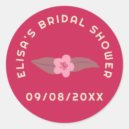 Retro Boho Fun Floral CUSTOM Brautparty Runder Aufkleber