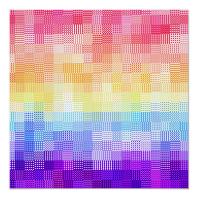 Retro Boho Funky Quirky Xenogender Karierte Stolz Poster (Vorderseite)