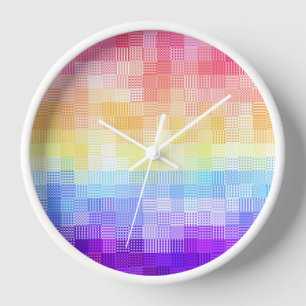 Retro Boho Funky Quirky Xenogender Karierte Stolz Uhr