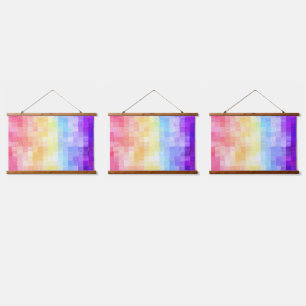 Retro Boho Funky Quirky Xenogender Karierte Stolz Wandteppich Mit Holzrahmen