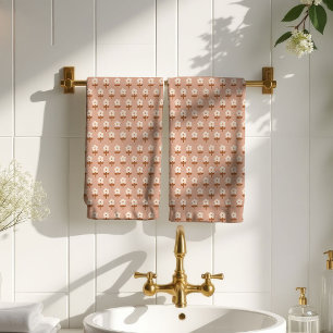 Retro-Boho-Handtuch Braun Grüne Florale Freude Badhandtuch Set