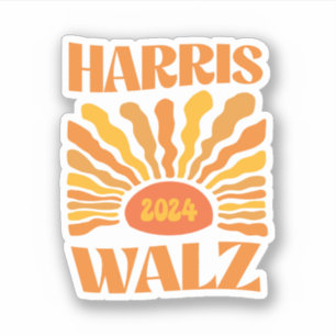 Retro Boho Harris Walz 2024 Aufkleber