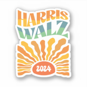 Retro Boho Harris Walz 2024 Aufkleber