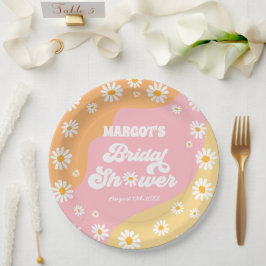 Retro Boho Hippy Daisy Brautparty Dekorationen Pappteller
